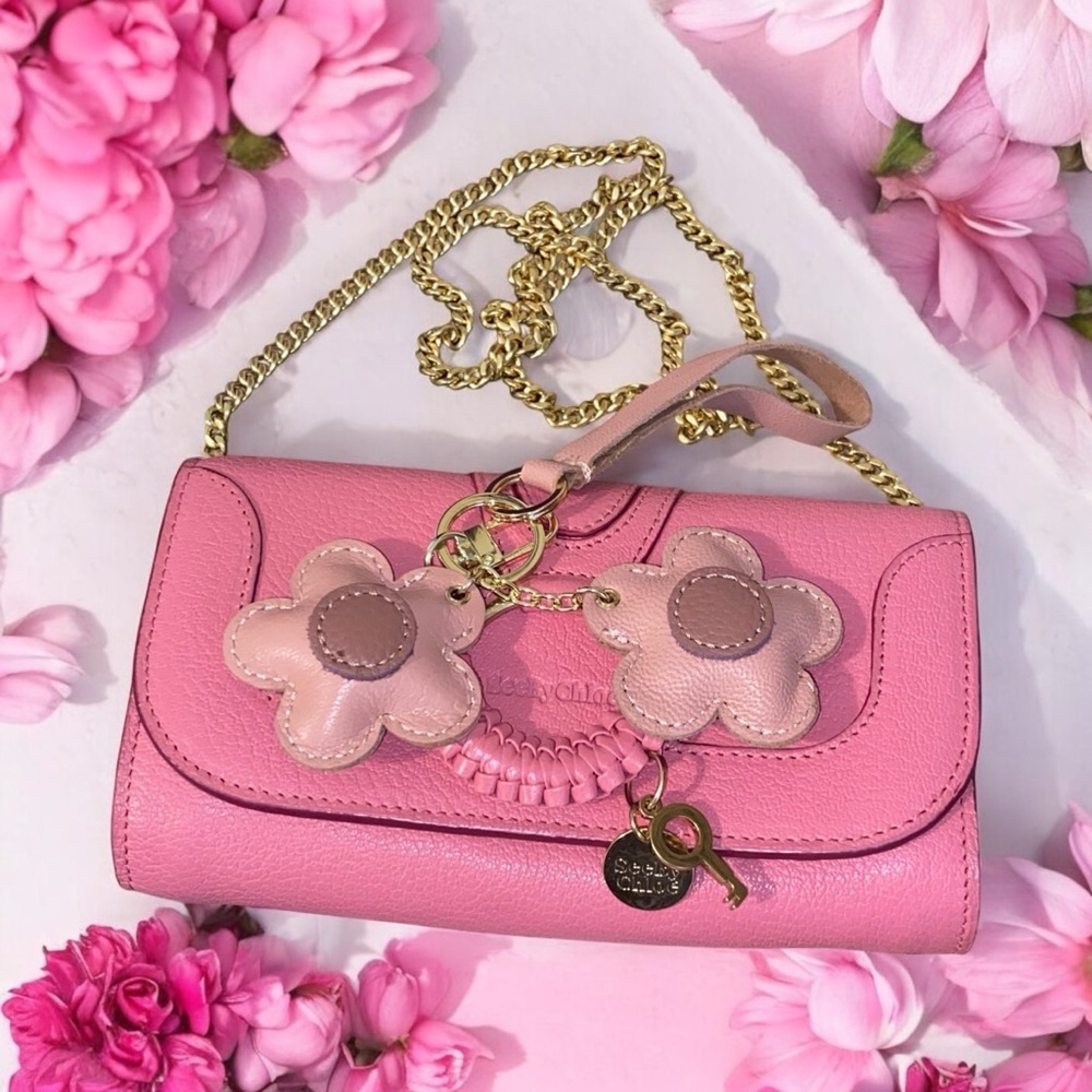 Floral Leather Key & Card Holder green leather - Picture 9 of 10